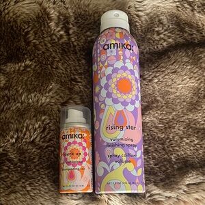 Amika Rising Star Volumizing Spray and Perk Up Dry Shampoo - Purple and Orange